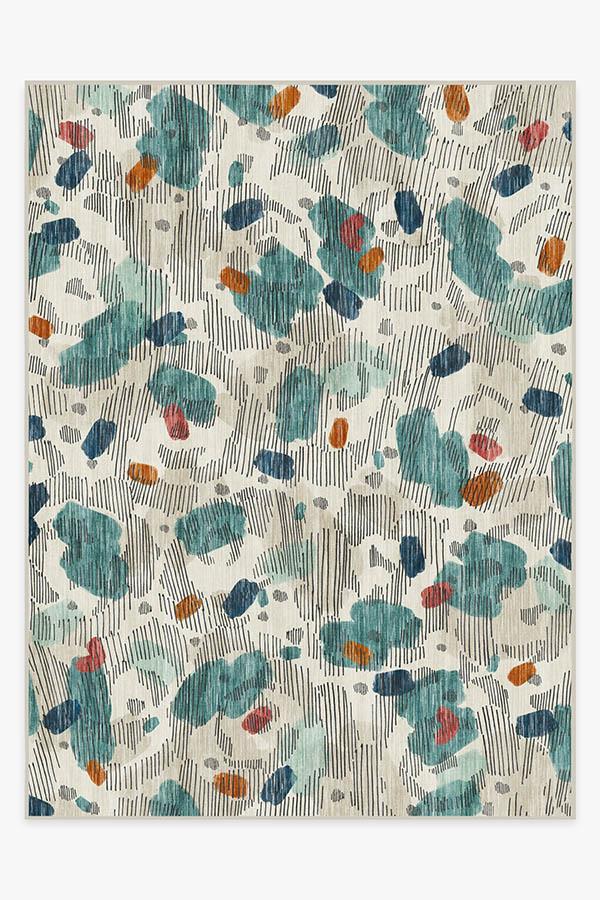 Leona Teal Rug 9'x12' | Stain-Resistant