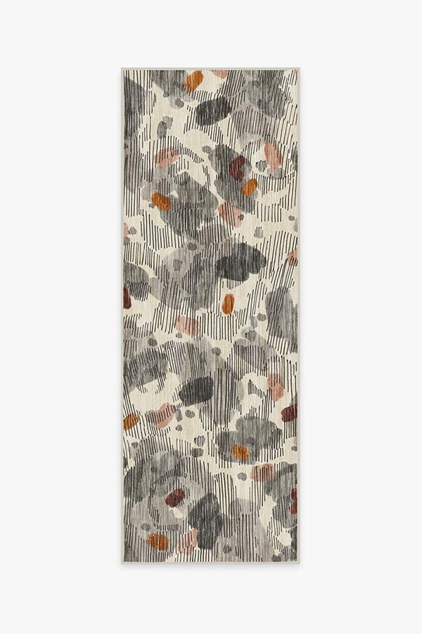 Leona Warm Grey Rug 2.5'x10' | Stain-Resistant