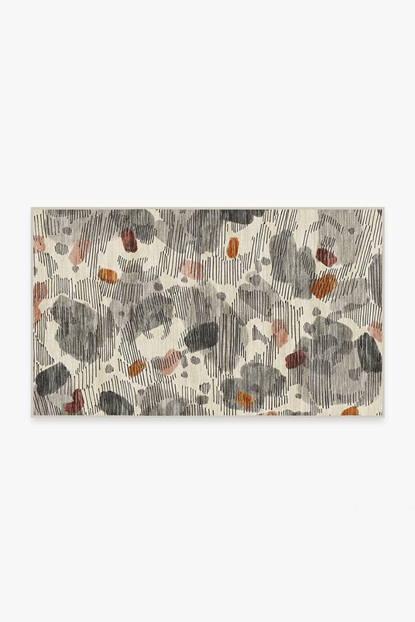 Leona Warm Grey Rug 3'x5' | Stain-Resistant