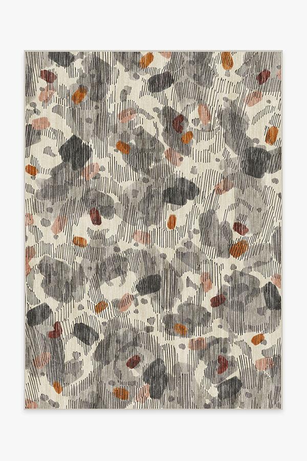 Leona Warm Grey Rug 5'x7' | Stain-Resistant