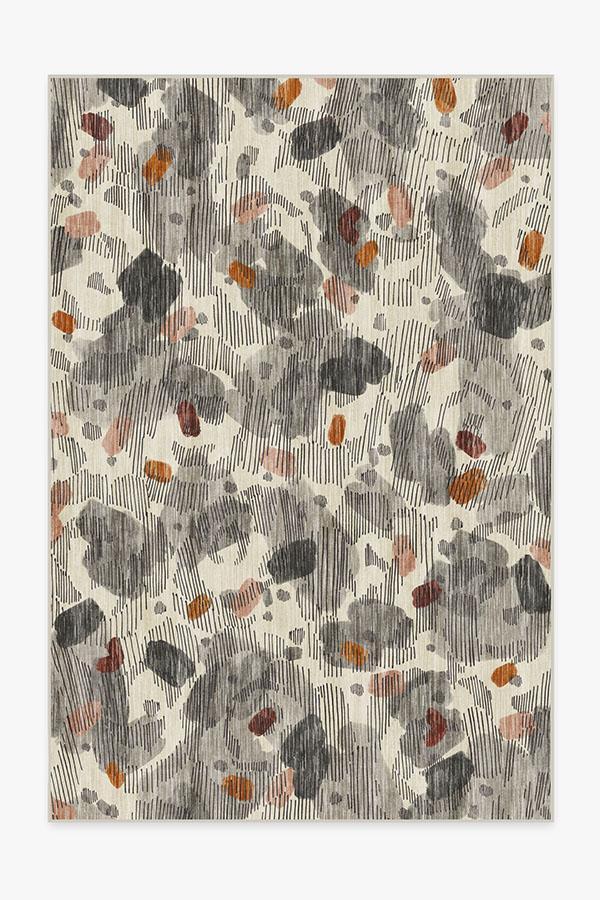 Leona Warm Grey Rug 6'x9' | Stain-Resistant