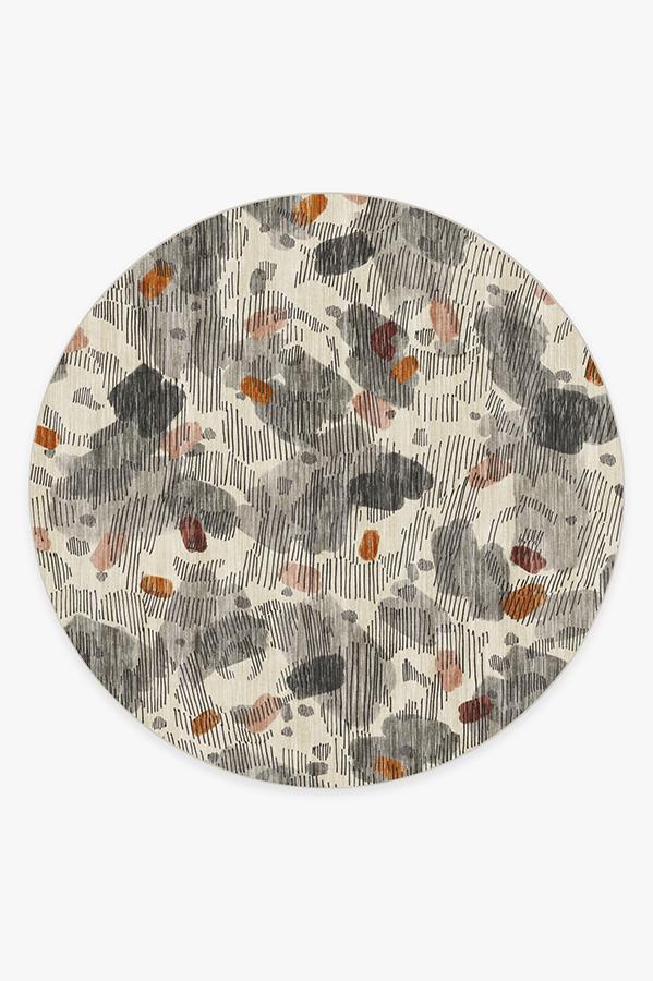 Leona Warm Grey Rug 8' Round | Stain-Resistant