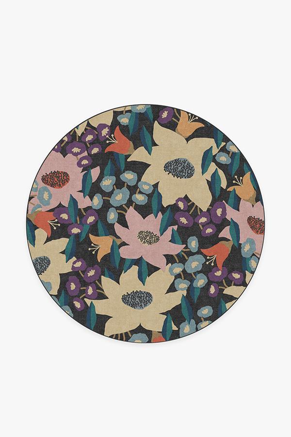 Lilia Dark Multicolor Rug 6' Round | Stain-Resistant