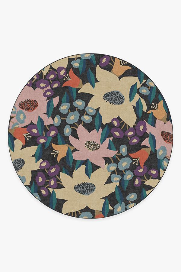 Lilia Dark Multicolor Rug 8' Round | Stain-Resistant