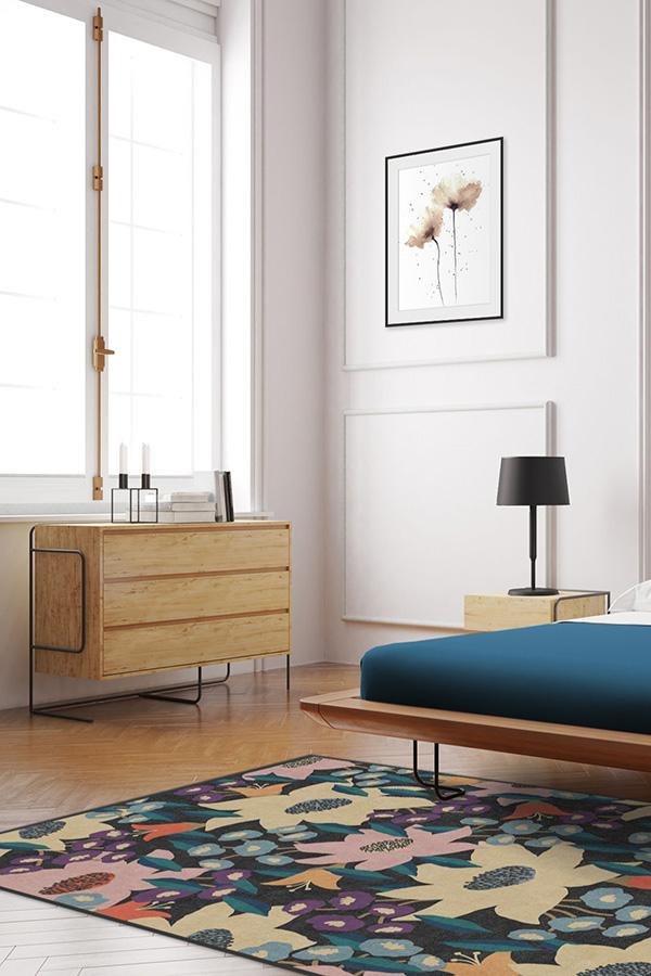 Lilia Dark Multicolor Rug 5'x7' | Stain-Resistant