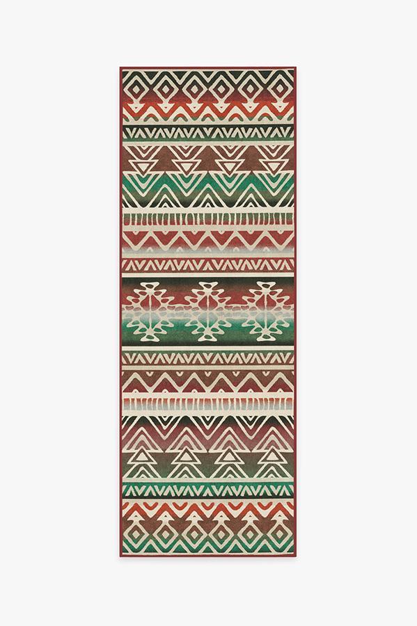 Linear Aztec Holiday Rug 2.5'x7' | Stain-Resistant