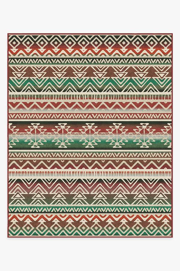Linear Aztec Holiday Rug 8'x10' | Stain-Resistant