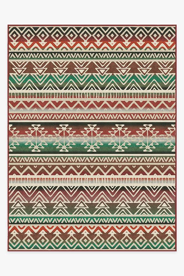 Linear Aztec Holiday Rug 9'x12' | Stain-Resistant
