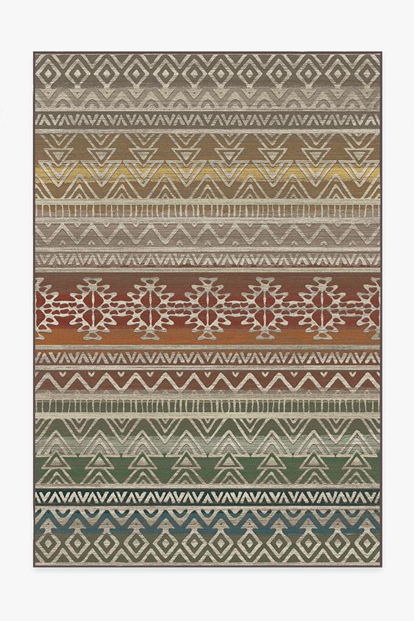 Linear Aztec Multicolor Rug 6'x9' | Stain-Resistant