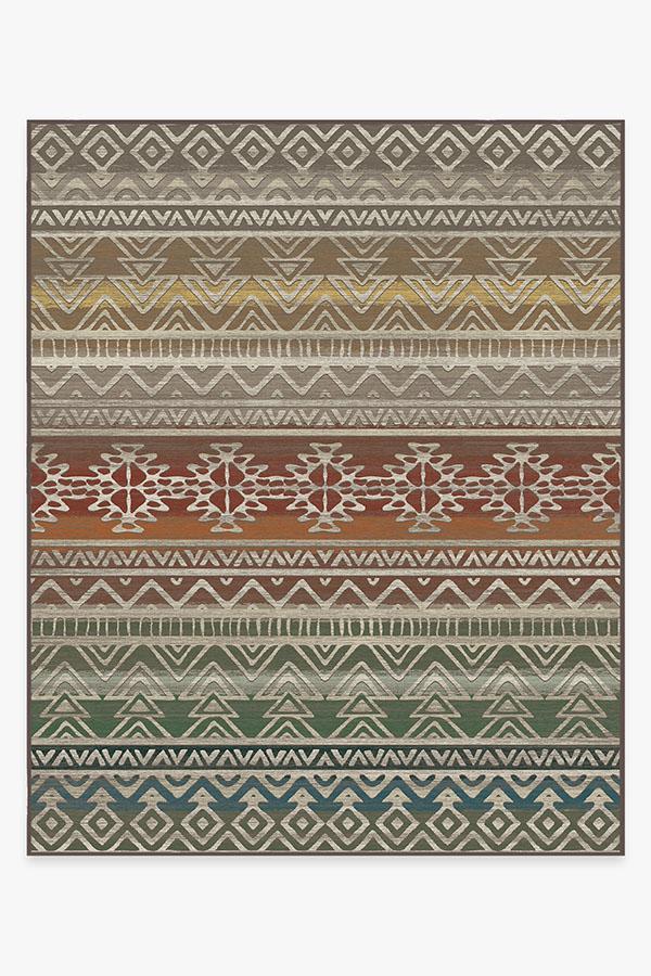 Linear Aztec Multicolor Rug 8'x10' | Stain-Resistant