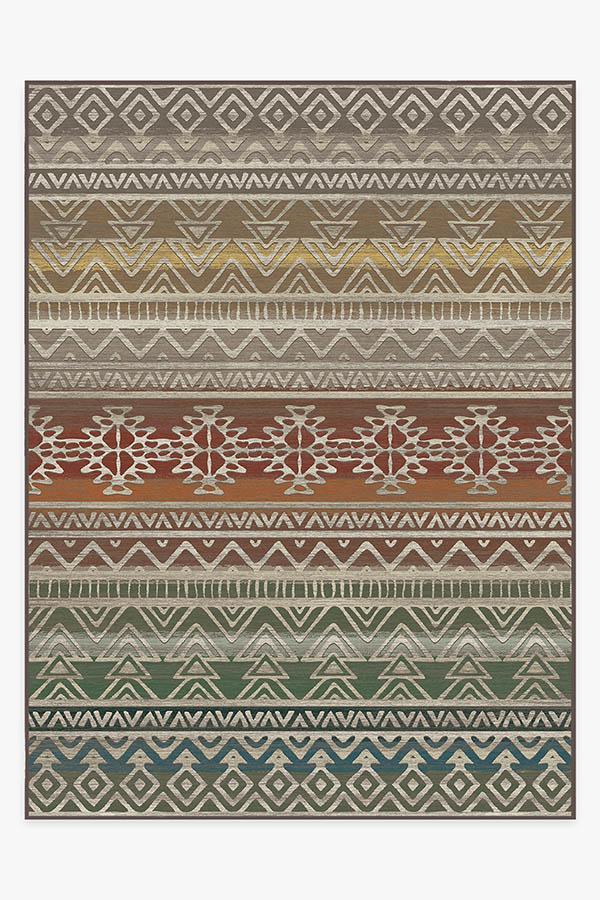 Linear Aztec Multicolor Rug 9'x12' | Stain-Resistant