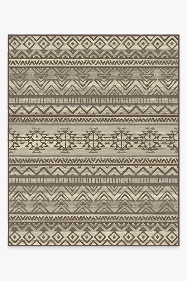 Linear Aztec Neutral Rug 8'x10' | Stain-Resistant