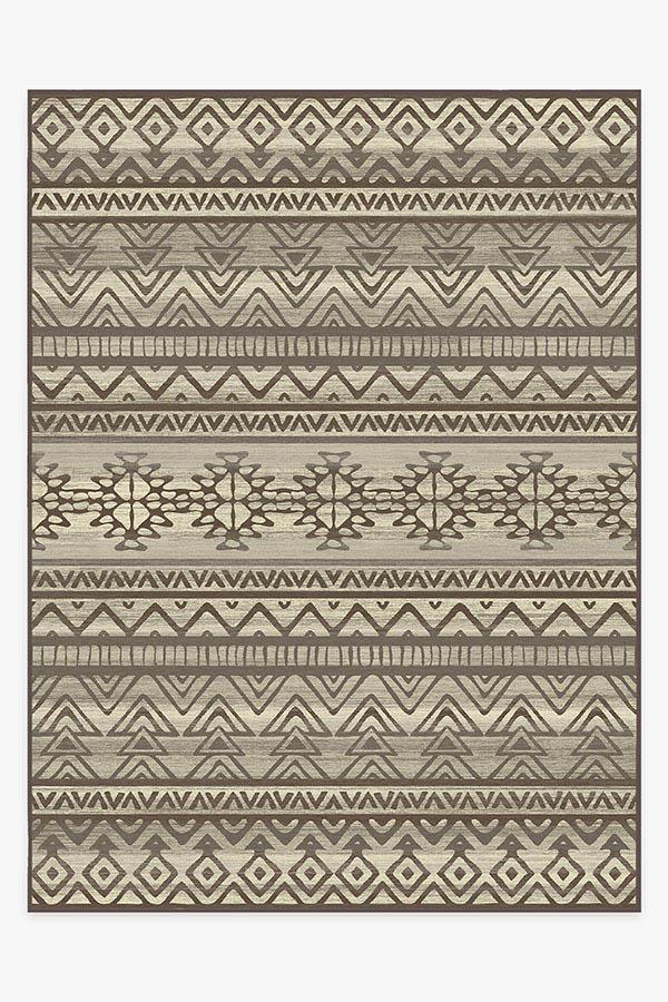 Linear Aztec Neutral Rug 9'x12' | Stain-Resistant