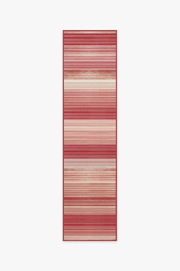 Linear Striped Candy Cane Rug 2.5'x10' | Stain-Resistant