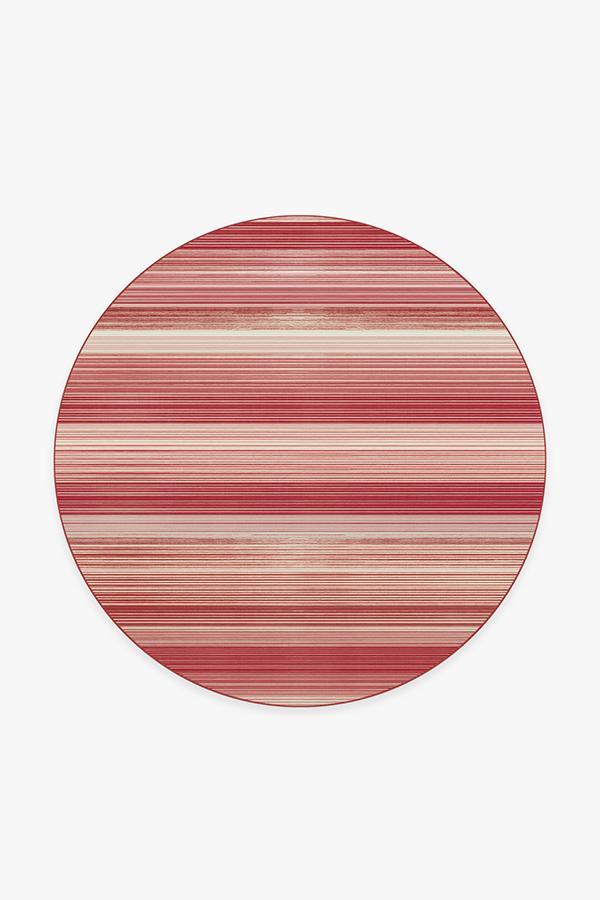 Linear Striped Candy Cane Rug 6' Round | Stain-Resistant