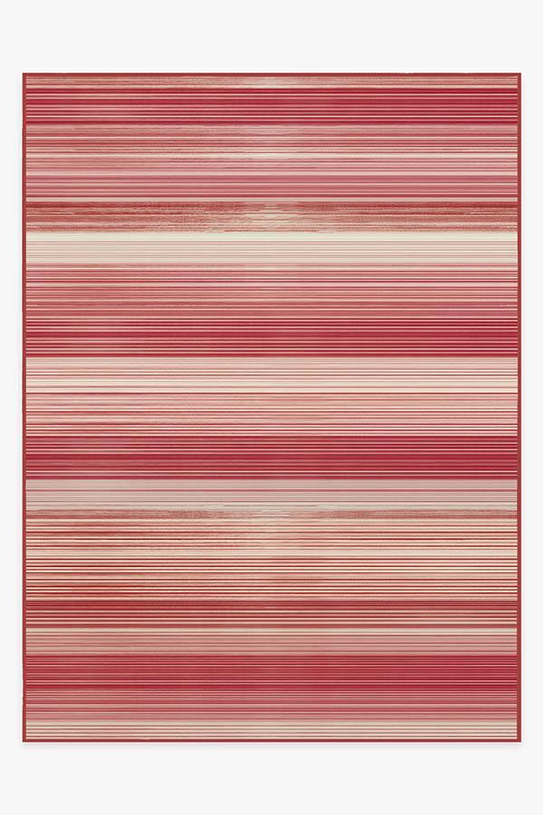 Linear Striped Candy Cane Rug 9'x12' | Stain-Resistant
