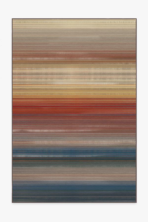 Linear Striped Multicolor Rug 6'x9' | Stain-Resistant
