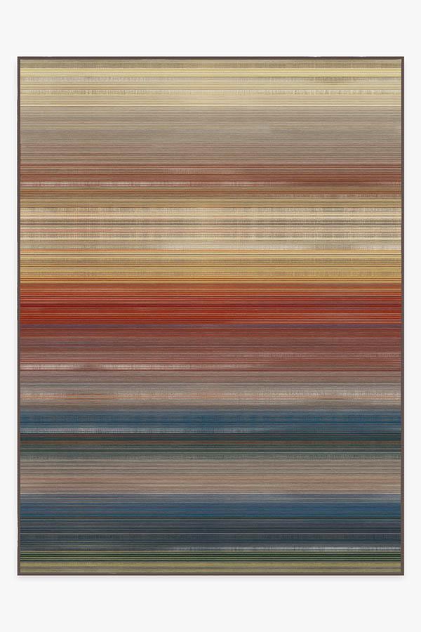 Linear Striped Multicolor Rug 9'x12' | Stain-Resistant