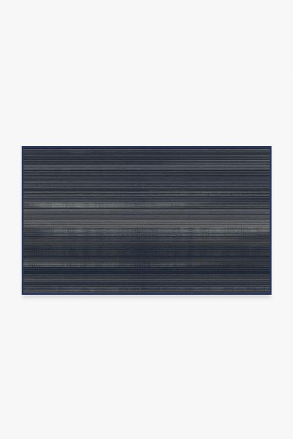 Linear Striped Navy Rug 3'x5' | Stain-Resistant