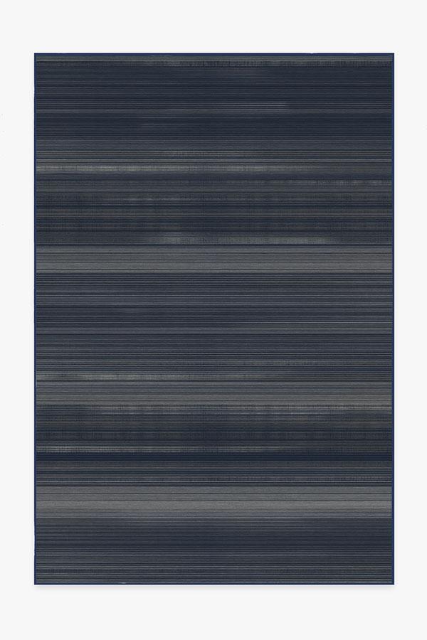 Linear Striped Navy Rug 6'x9' | Stain-Resistant