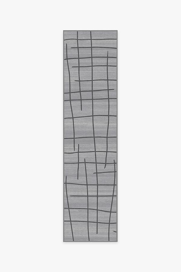 Lines Grey Rug 2.5'x10' | Stain-Resistant