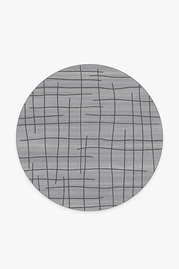 Lines Grey Rug 6' Round | Stain-Resistant