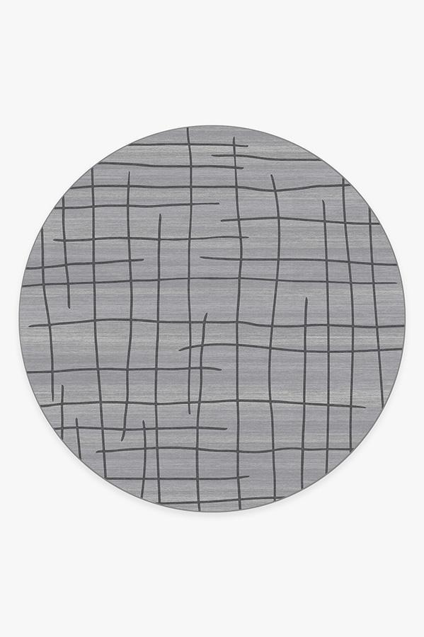 Lines Grey Rug 8' Round | Stain-Resistant