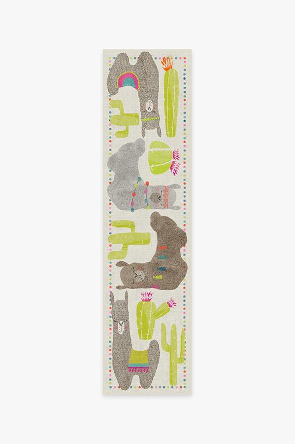 Llama Fun Natural Rug 2.5'x10' | Stain-Resistant