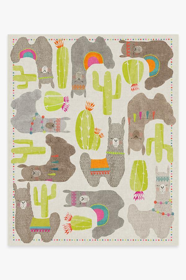 Llama Fun Natural Rug 8'x10' | Stain-Resistant