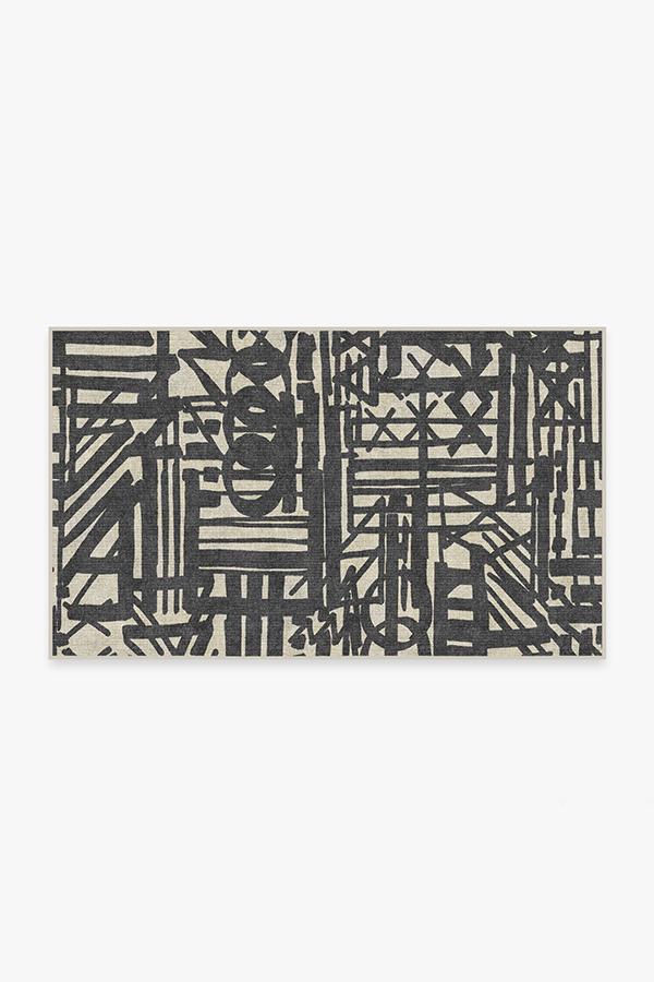 Lokal Charcoal Rug 3'x5' | Stain-Resistant