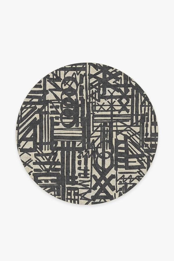 Lokal Charcoal Rug 6' Round | Stain-Resistant