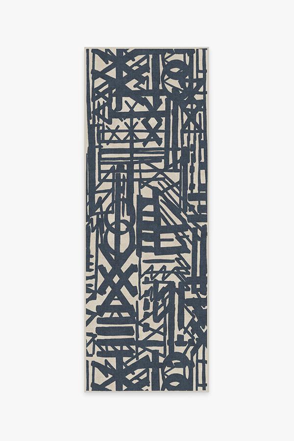 Lokal Slate Blue Rug 2.5'x10' | Stain-Resistant