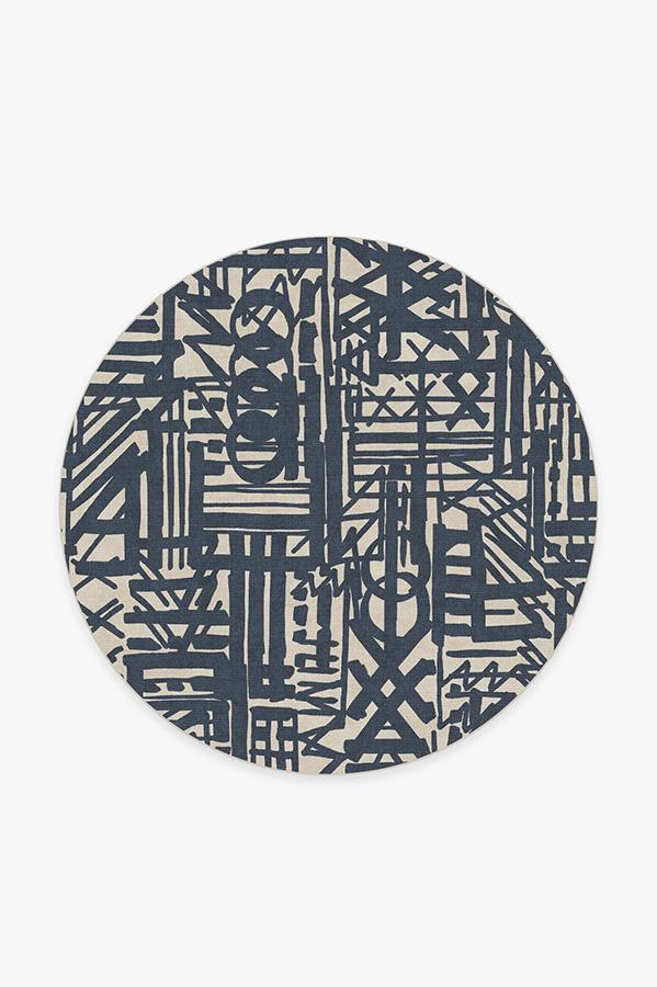 Lokal Slate Blue Rug 6' Round | Stain-Resistant