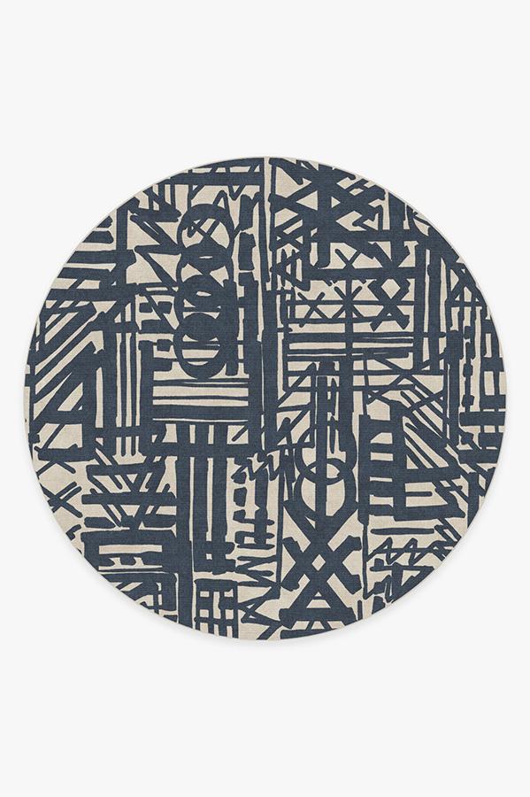 Lokal Slate Blue Rug 8' Round | Stain-Resistant