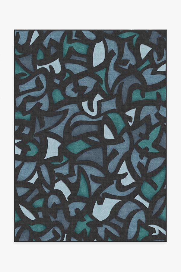 Lumen Blue Rug 5'x7' | Stain-Resistant