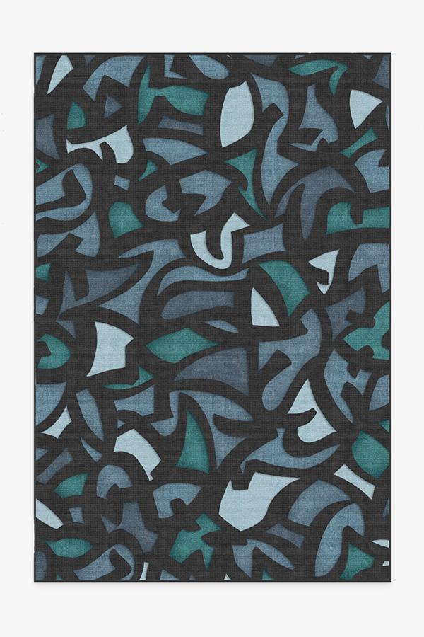 Lumen Blue Rug 6'x9' | Stain-Resistant