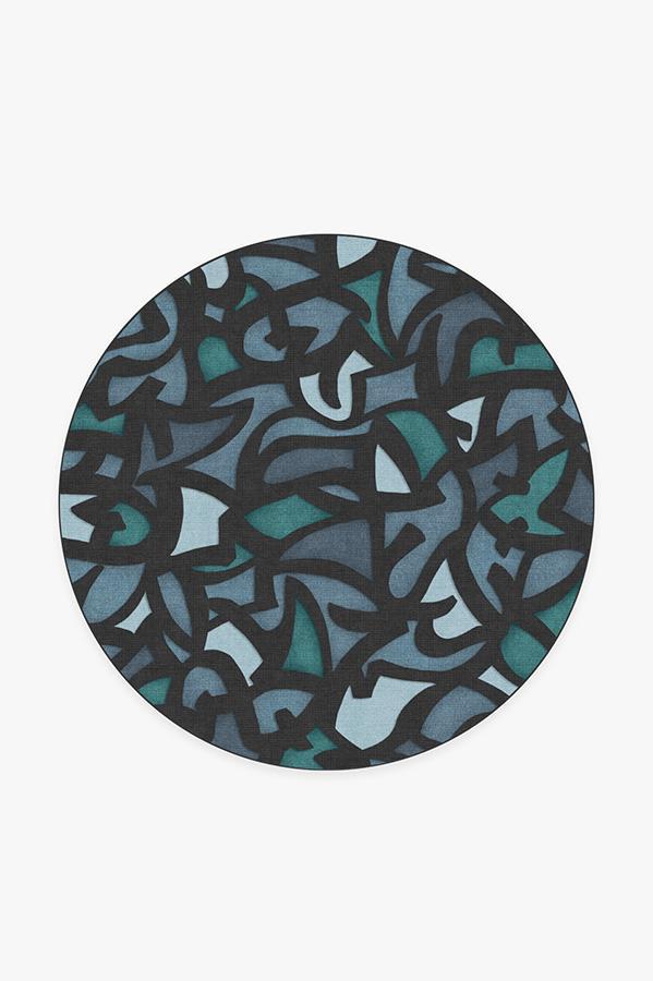 Lumen Blue Rug 6' Round | Stain-Resistant