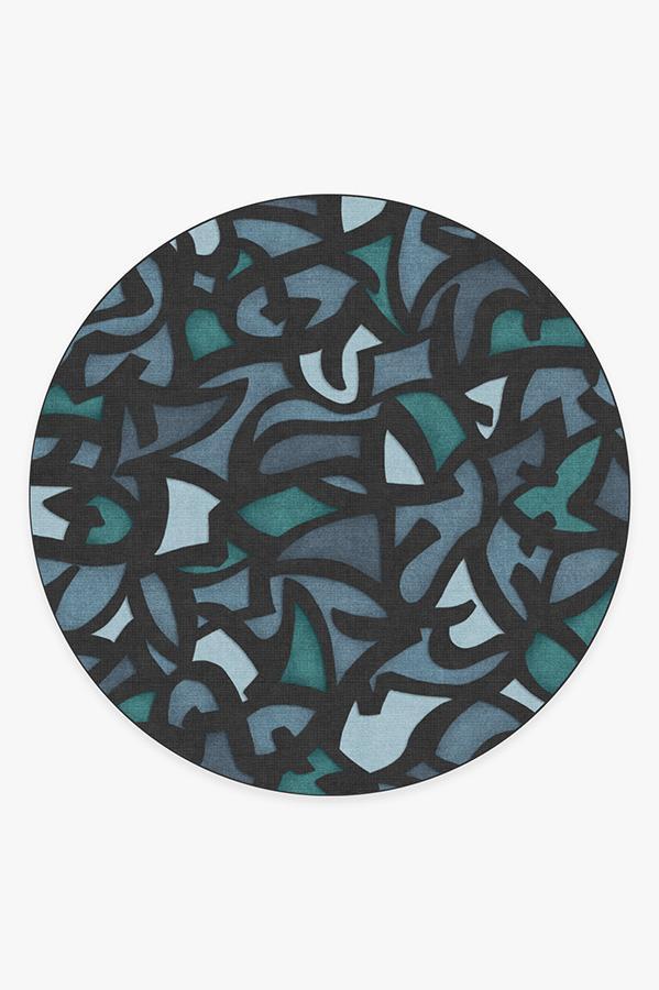 Lumen Blue Rug 8' Round | Stain-Resistant