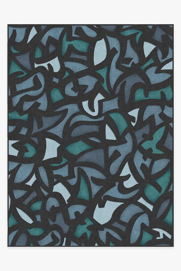 Lumen Blue Rug 9'x12' | Stain-Resistant