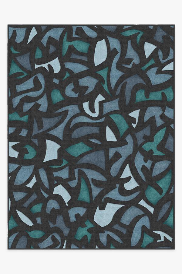 Lumen Blue Rug 9'x12' | Stain-Resistant
