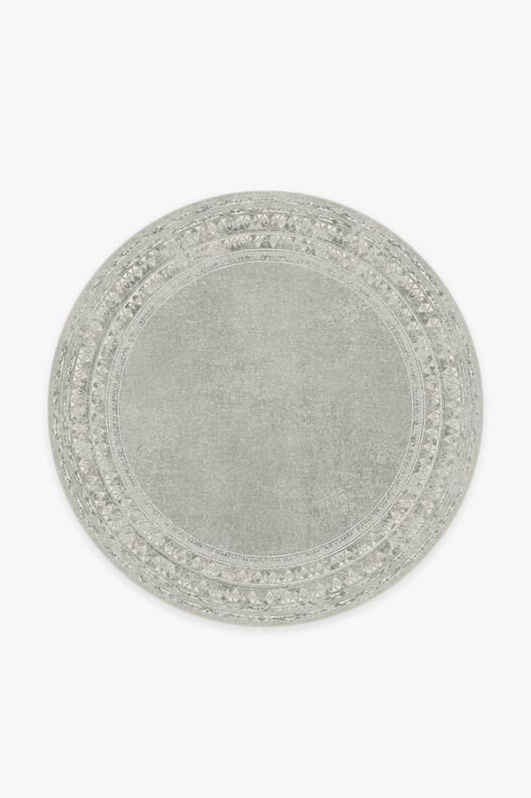 Lunja Border Sage Rug 6' Round | Stain-Resistant