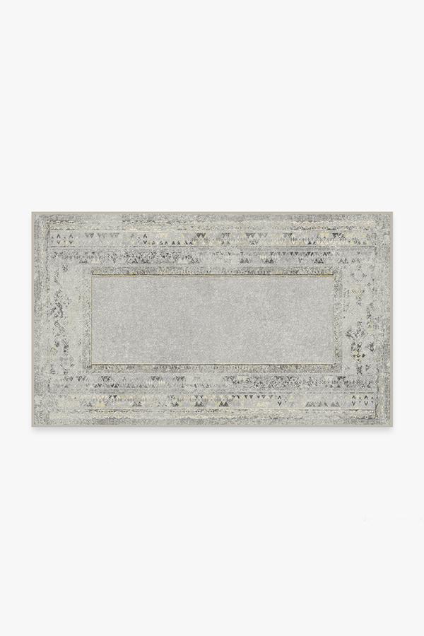 Lunja Border Yellow Grey Rug 3'x5' | Stain-Resistant