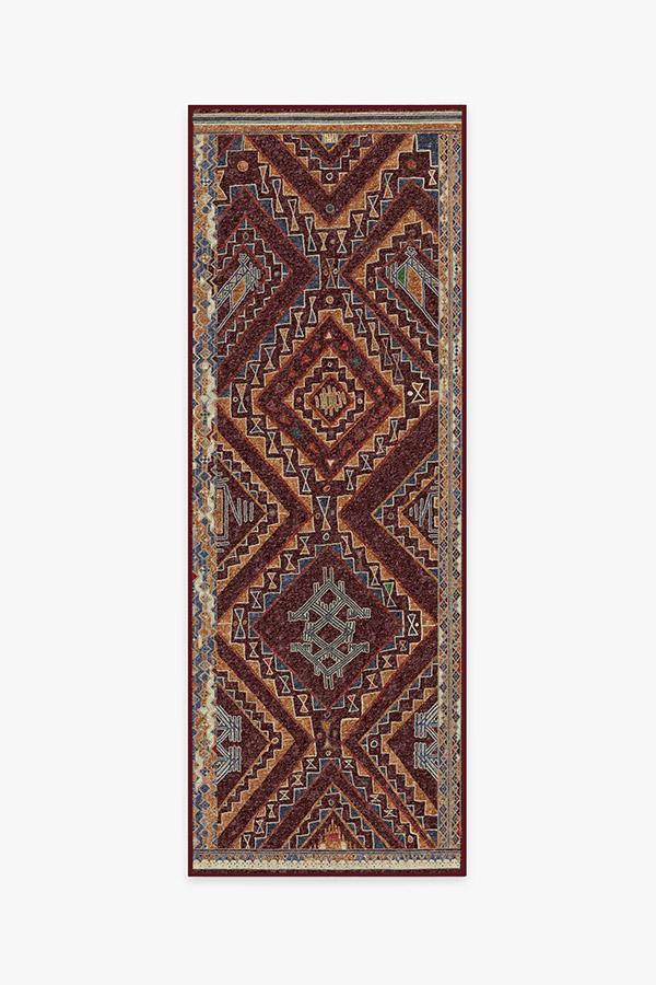 Lunja Plum Rug 2.5'x7' | Stain-Resistant