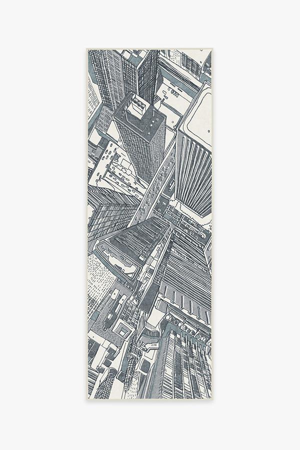 Lux Slate Blue Rug 2.5'x7' | Stain-Resistant