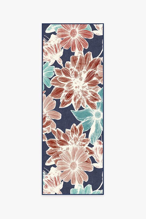 Mae Navy Rug 2.5'x7' | Stain-Resistant