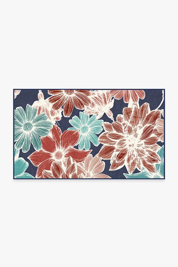 Mae Navy Rug 3'x5' | Stain-Resistant