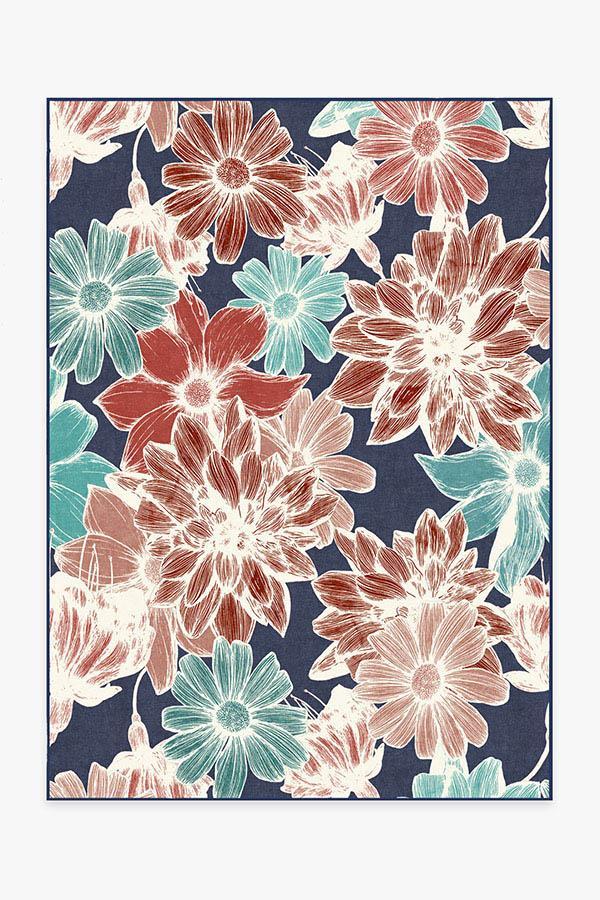 Mae Navy Rug 5'x7' | Stain-Resistant