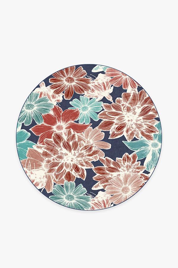 Mae Navy Rug 6' Round | Stain-Resistant