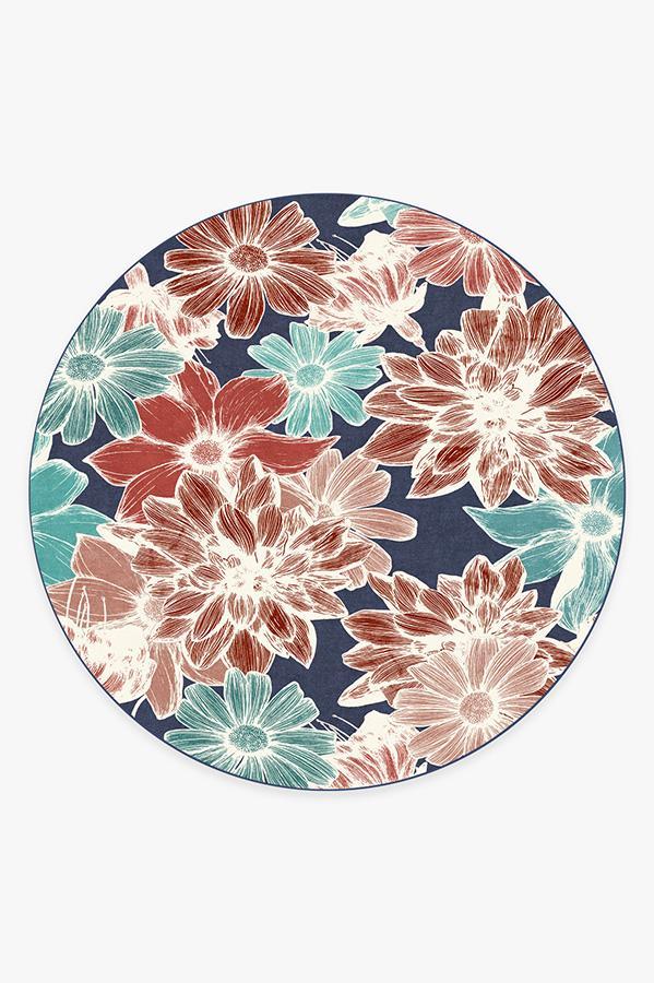 Mae Navy Rug 8' Round | Stain-Resistant