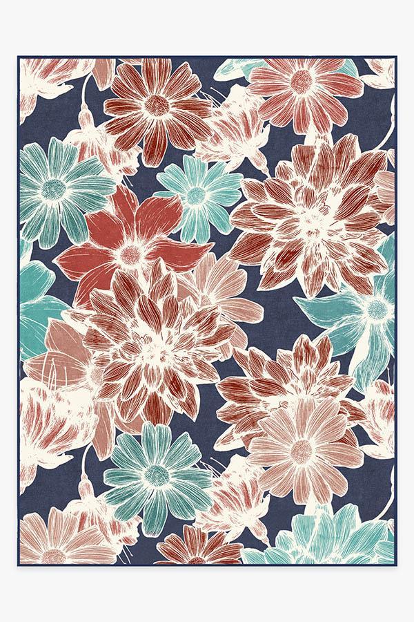 Mae Navy Rug 9'x12' | Stain-Resistant